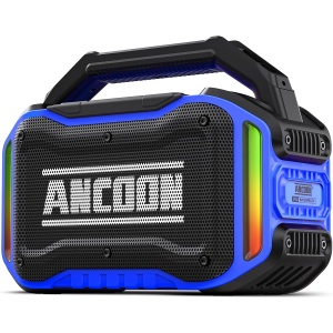 ANCOON Speakers Bluetooth Wireless, IPX7 Waterproof Shower Speaker with Lights, Portable Speaker with Suction Cup & Lanyard & Buoyant, HD Sound Small Speaker for Outdoor, Pool, Beach, Home Party